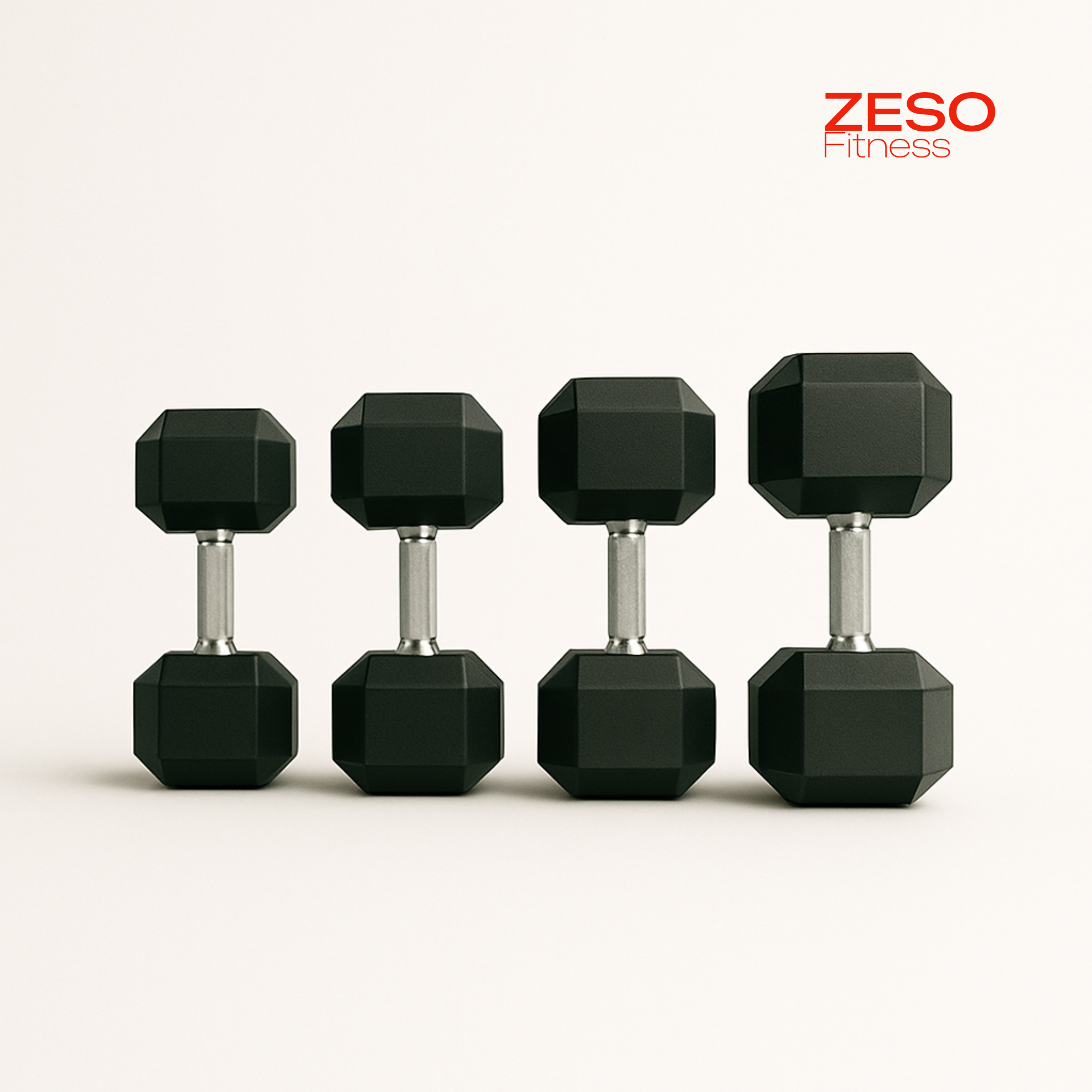 Hex Dumbbell Add-On Set 35–50LB – 4 Pairs | ZESO Essential