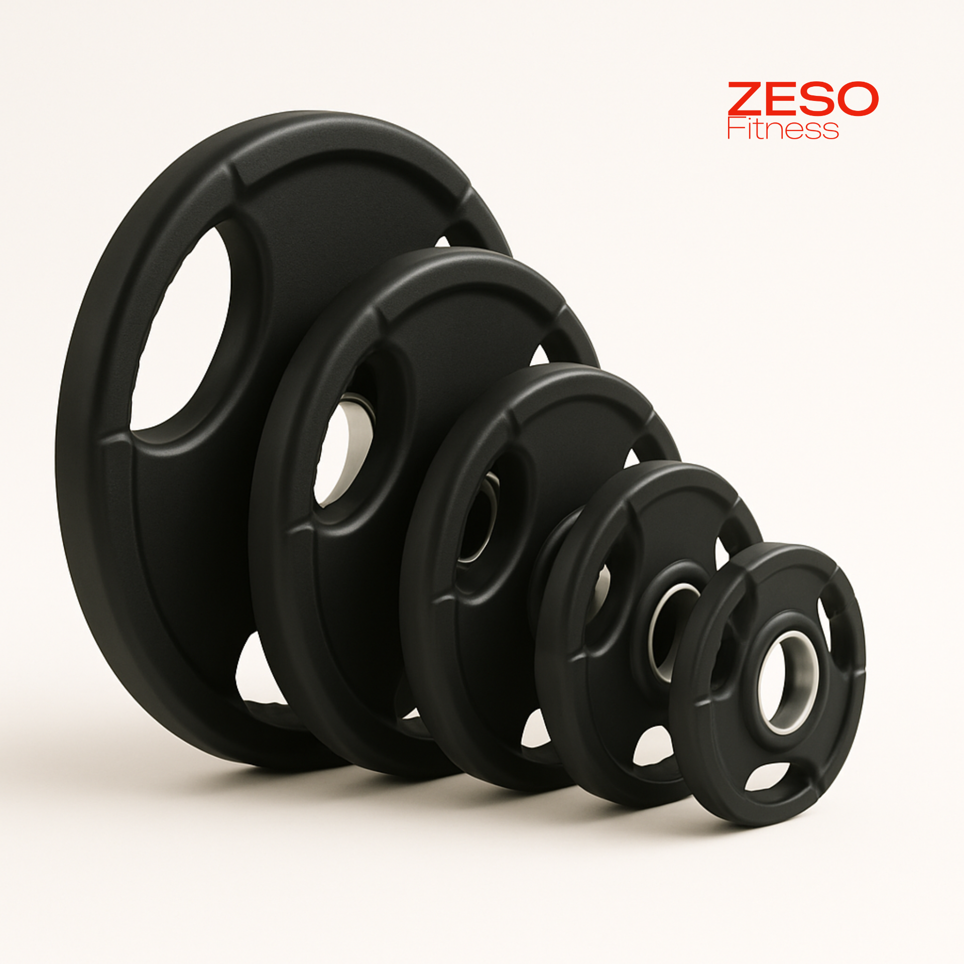 Rubber Grip Plates Set 5–45LB – 5 Pairs | ZESO Essential